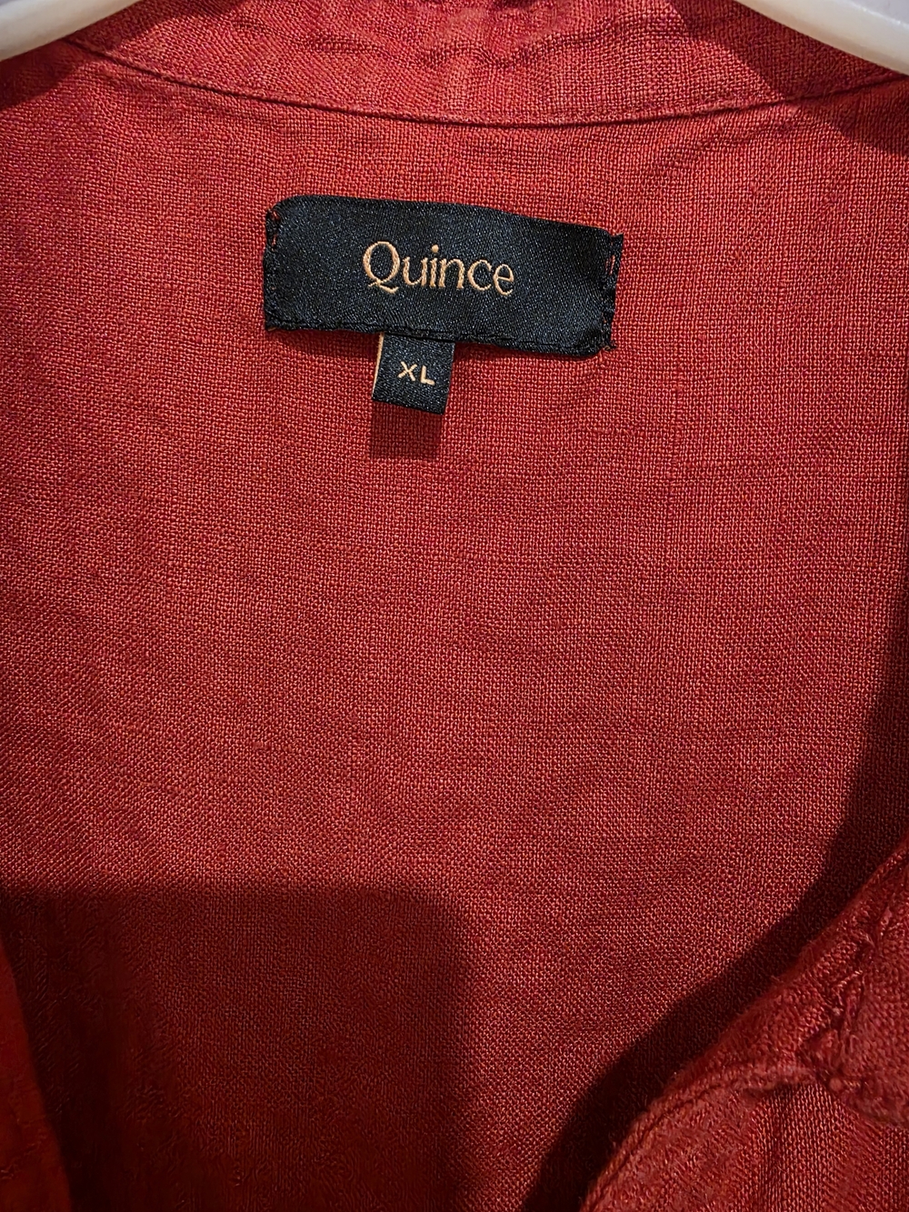 Quince Red Popover Mini Dress - Picture 3 of 4
